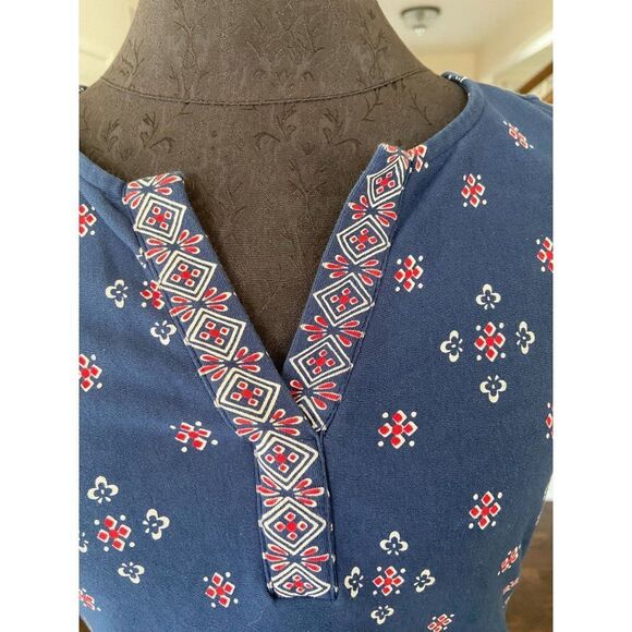 Talbots Blue, Red, and White Paisley Dress (Medium Petite) - Picture 3 of 8